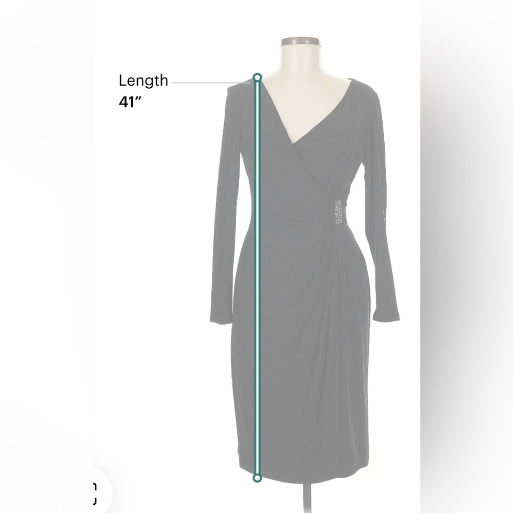 Chaps Elegant Black Long Sleeve Dress - Picture 5 of 5